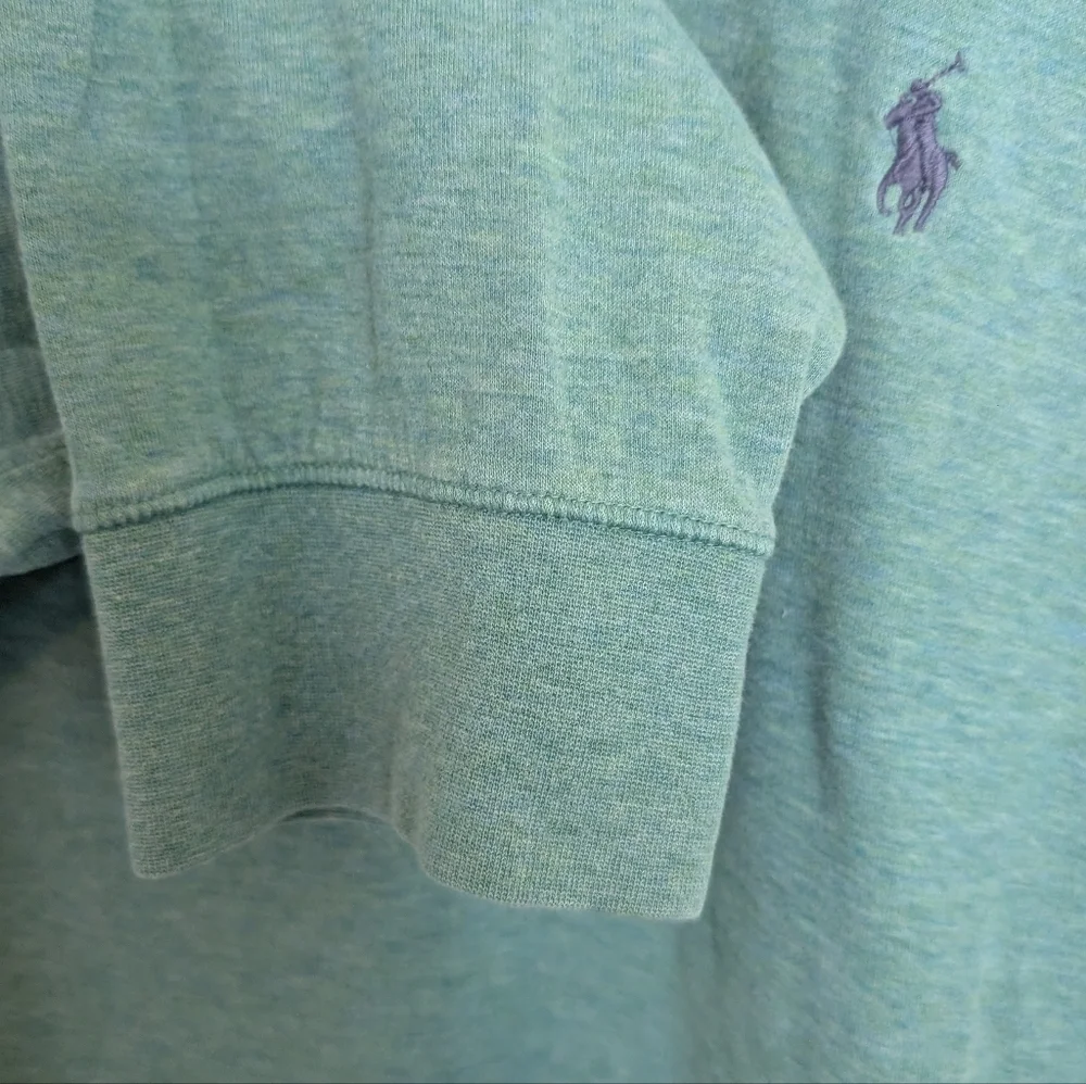 Polo Ralph Lauren Men's XL Green 1/4 Zip Pullover Knit Mock Neck Cotton Viscose
